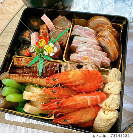 日本のお正月おせち料理の写真素材