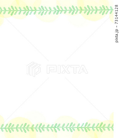 優しい水彩の葉っぱと水玉のフレーム2 優しい水彩の葉っぱと水玉のフレーム2 73144128