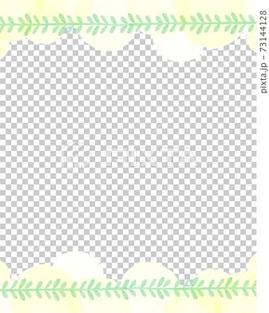 優しい水彩の葉っぱと水玉のフレーム2 優しい水彩の葉っぱと水玉のフレーム2 73144128