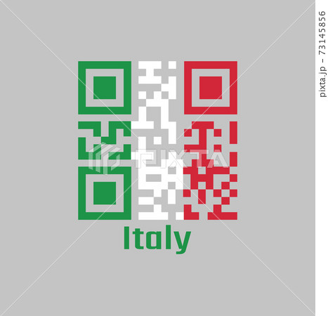 QR code set the color of Italy flag. It is A vertical tricolor of green white and red. 73145856