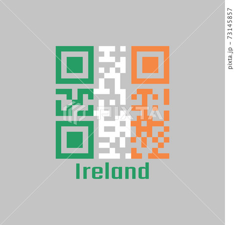 QR code set the color of Ireland flag. a vertical tricolor of green white and orange. QR code set the color of Ireland flag. a vertical tricolor of green white and orange. 73145857