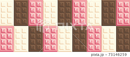 チョコレートの背景素材 ホワイトチョコ ミルクチョコ ルビーチョコのイラスト素材