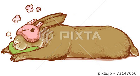 うさぎのリラックスタイム アイピローのイラスト素材