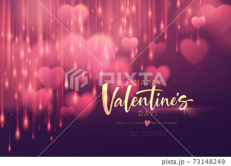 Bokeh Blurred Heart Shape Shiny Luxurious Background for Valentines Day congratulations. Handwriting lettering Happy Valentines Day. Vector illustration Bokeh Blurred Heart Shape Shiny Luxurious Background for Valentines Day congratulations. Handwriting lettering Happy Valentines Day. Vector illustration 73148249