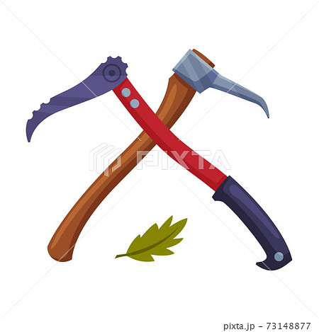 Industrial Equipment and Implement for Woodcutting and Timber Felling Vector Illustration 73148877