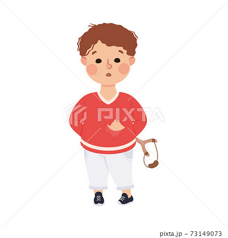 Little Child with Bad and Naughty Behavior Vector Illustration 73149073