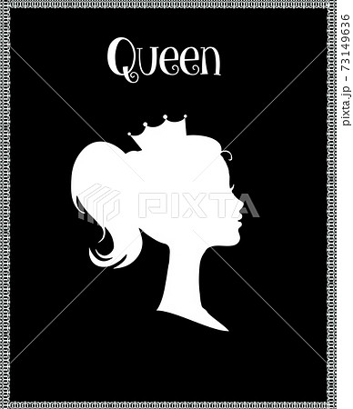 Princess or Queen Profile Silhouette with Crown 73149636