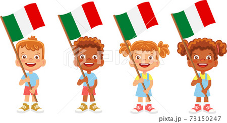 Italy flag in hand set Italy flag in hand set 73150247