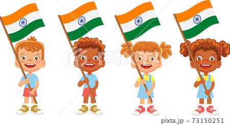 India flag in hand set 73150251