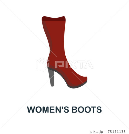 Women'S Boots flat icon. Color simple element from clothes collection. Creative Women'S Boots icon for web design, templates, infographics and more 73151133