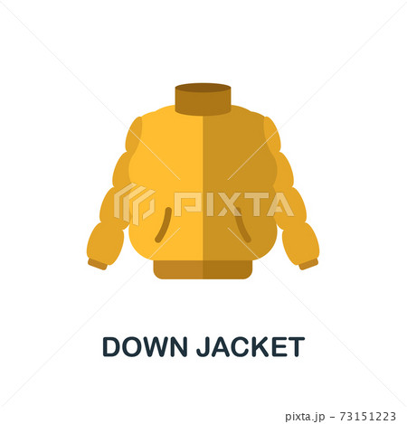 Down Jacket flat icon. Color simple element from clothes collection. Creative Down Jacket icon for web design, templates, infographics and more 73151223