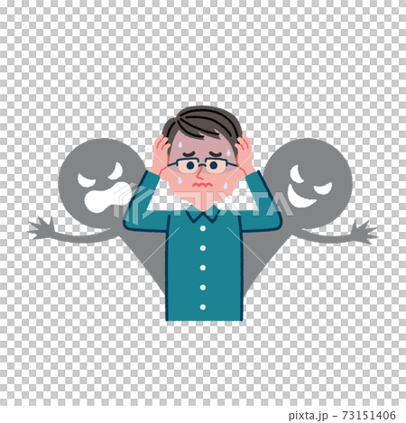 Illustration material of a man who suffers from human relationships Illustration material of a man who suffers from human relationships 73151406