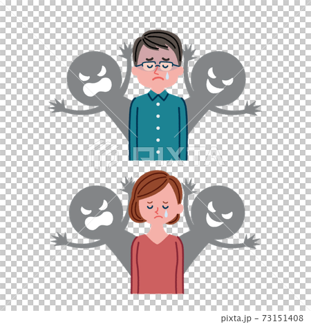 Illustration material of men and women who are worried about relationships Illustration material of men and women who are worried about relationships 73151408