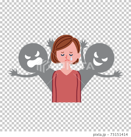 Illustration material of a woman suffering from human relationships 73151414