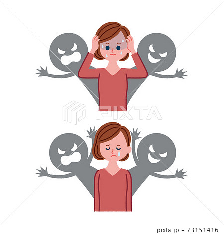 人間関係に悩む女性のイラスト素材のイラスト素材