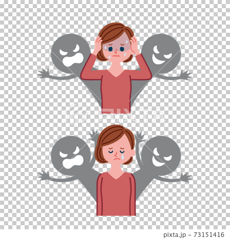 Illustration material of a woman suffering from human relationships 73151416