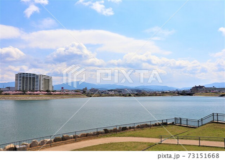 大阪狭山市 狭山池春の風景 大阪狭山市 狭山池春の風景 73151668
