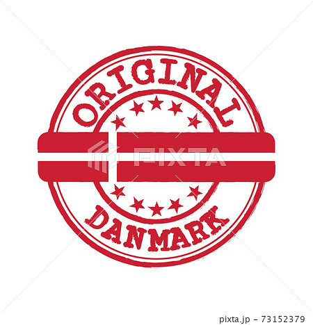 Vector Stamp of Original logo with text Danmark and Tying in the middle with Denmark Flag. 73152379