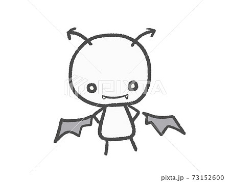 Simple And Cute Devil Stickman Stock Illustration