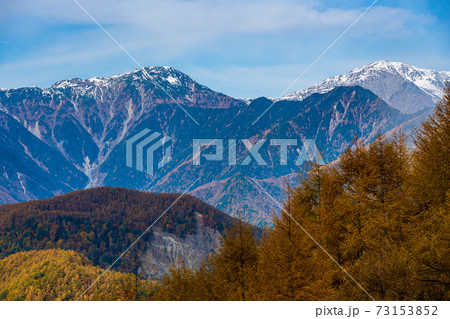 （山梨県）櫛形山から望む、南アルプス 73153852