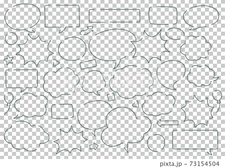 Simple line art balloon set 73154504