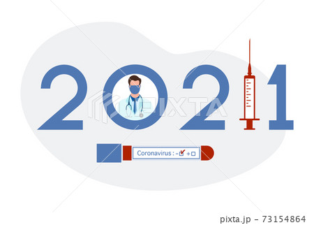 Vector New normal 2021 Year Blood test COVID-19 73154864