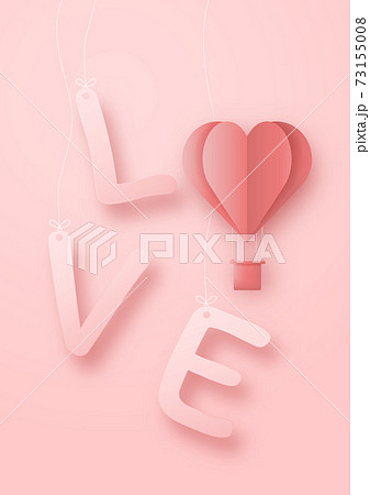3D origami hot air balloon flying with heart love text background. Love concept design for happy mother's day, valentine's day, birthday day. Poster and greeting card template. Vecto art illustration. 3D origami hot air balloon flying with heart love text background. Love concept design for happy mother's day, valentine's day, birthday day. Poster and greeting card template. Vecto art illustration. 73155008