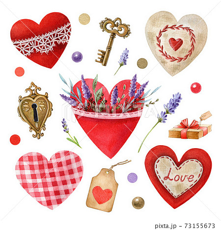 red wedding hearts