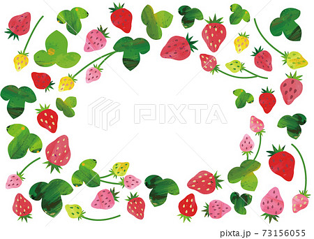 いちごの背景フレーム　白背景 73156055