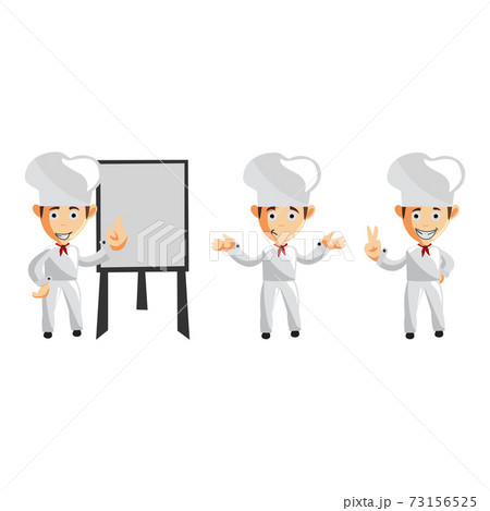 Chef character Gesture creation Illustration Template Pose Set 73156525