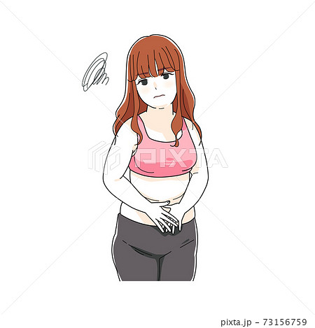 ダイエットしたい代女性のイラスト素材