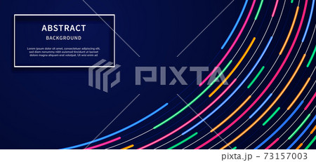 Abstract modern curve lines blue, pink, orange, green, neon light on dark blue background design with copy space for text. Abstract modern curve lines blue, pink, orange, green, neon light on dark blue background design with copy space for text. 73157003