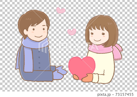 Couple in winter clothes to confess Couple in winter clothes to confess 73157455