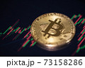 Golden Bitcoin on Crypto Currency Exchange Graph 73158286