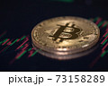 Golden Bitcoin on Crypto Currency Exchange Graph 73158289
