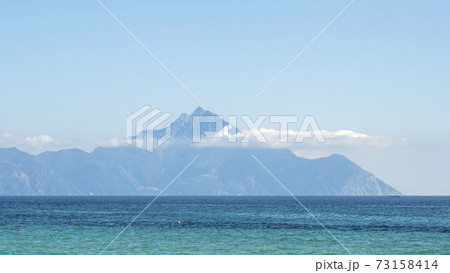 Mountain reaching clouds in Greece 73158414