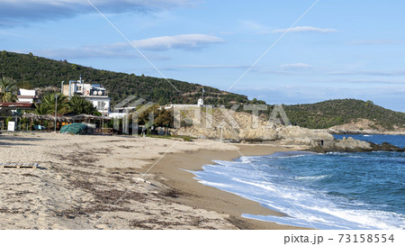 Aegean sea coast in Sarti, Greece 73158554