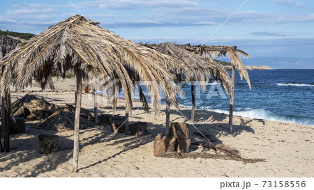 Beach of the Aegean sea 73158556