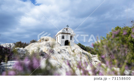Old shrine on rocks in Greece Old shrine on rocks in Greece 73158600