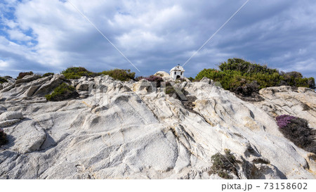 Old shrine on rocks in Greece Old shrine on rocks in Greece 73158602