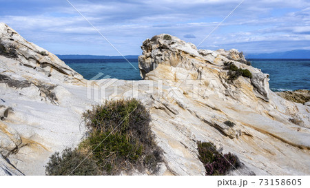 Aegean sea coast in Greece 73158605