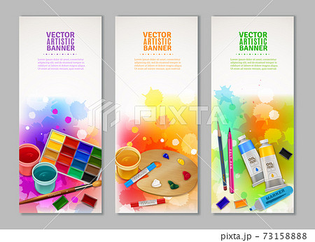 Vertical Artistic Banners Collection 73158888