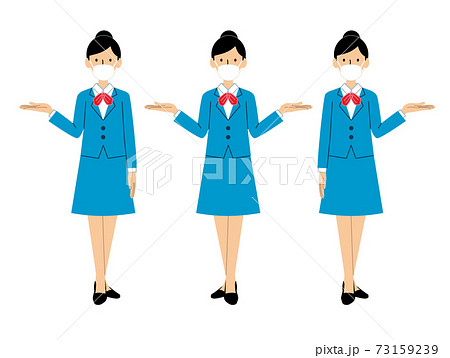案内する女性(マスク着用）セット_2 73159239