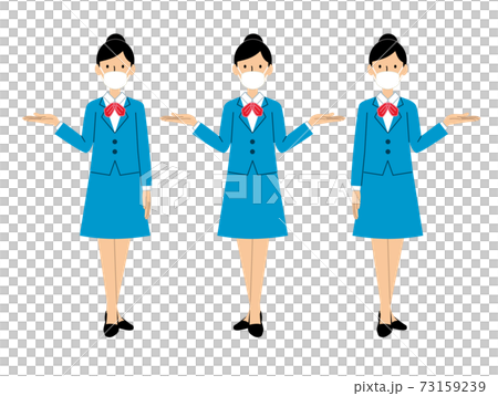 案内する女性(マスク着用）セット_2 73159239