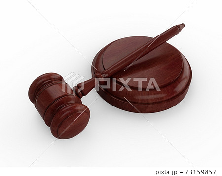 3D rendering gavel, Judge Hammer on white background 73159857