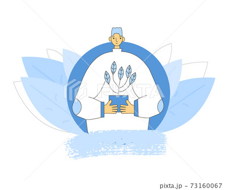 Plant lover. Man with indor flower pot. Vector Plant lover. Man with indor flower pot. Vector 73160067