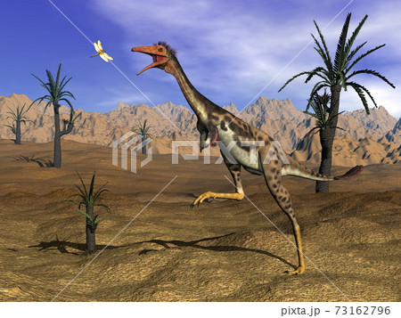 Mononykus dinosaur hunting - 3D render Mononykus dinosaur hunting - 3D render 73162796