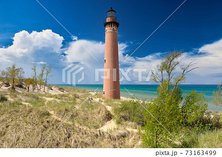 Little Sable Point Lighthouse in dunes, built in 1867 Little Sable Point Lighthouse in dunes, built in 1867 73163499