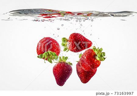 Strawberries Floating In Water Strawberries Floating In Water 73163997