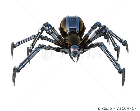 Mechanical spider, high resolution image isolated on white background. 3d rendering, 3d illustration. 73164717